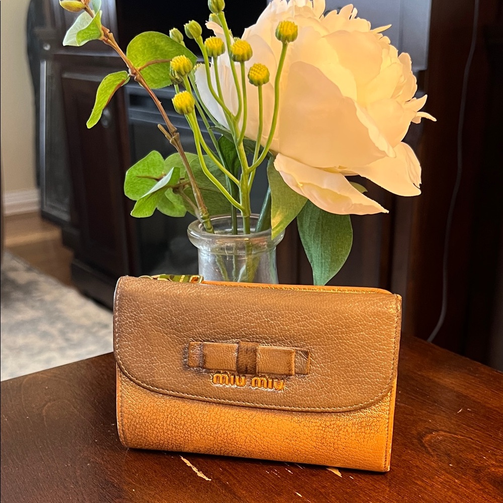Miu Miu Cute Gold and Silver Wallet